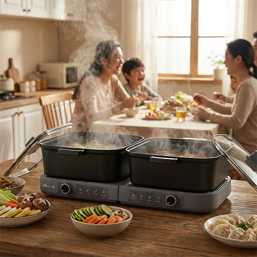 Nồi Lẩu Điện 2 Ngăn 8L BEAR DHG-E80H5 (HP-5H80M47) - Hàng Chính Hãng