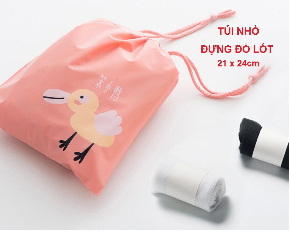 Combo 3 Túi Đựng Đồ Du Lịch dây rút hoạt hình xếp đồ gọn gàng trong vali Chống Thấm Bag in Bag (giao ngẫu nhiên)