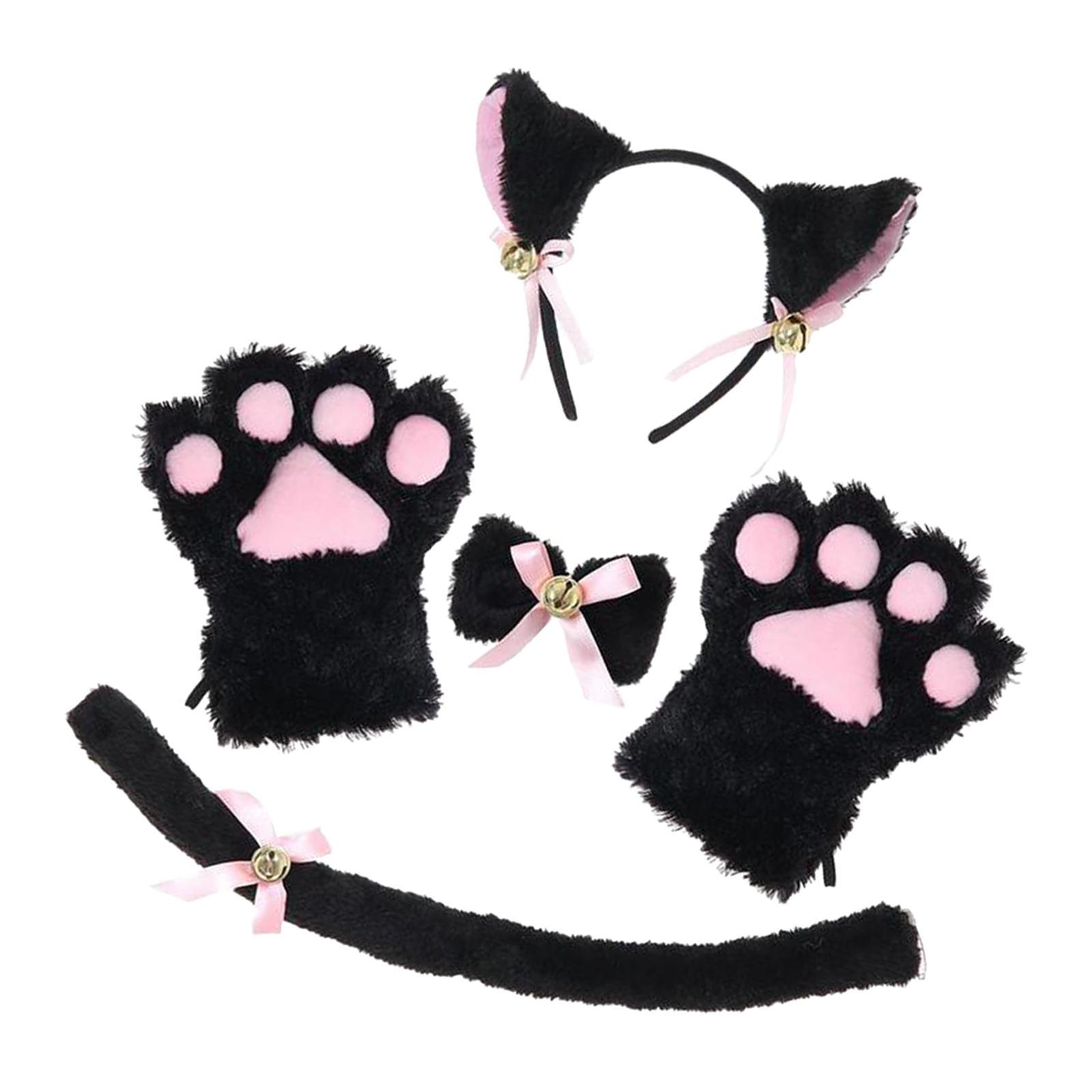 Anime Cat Costume Cosplay Headband Headwear Animal Plush Gifts Dress up
