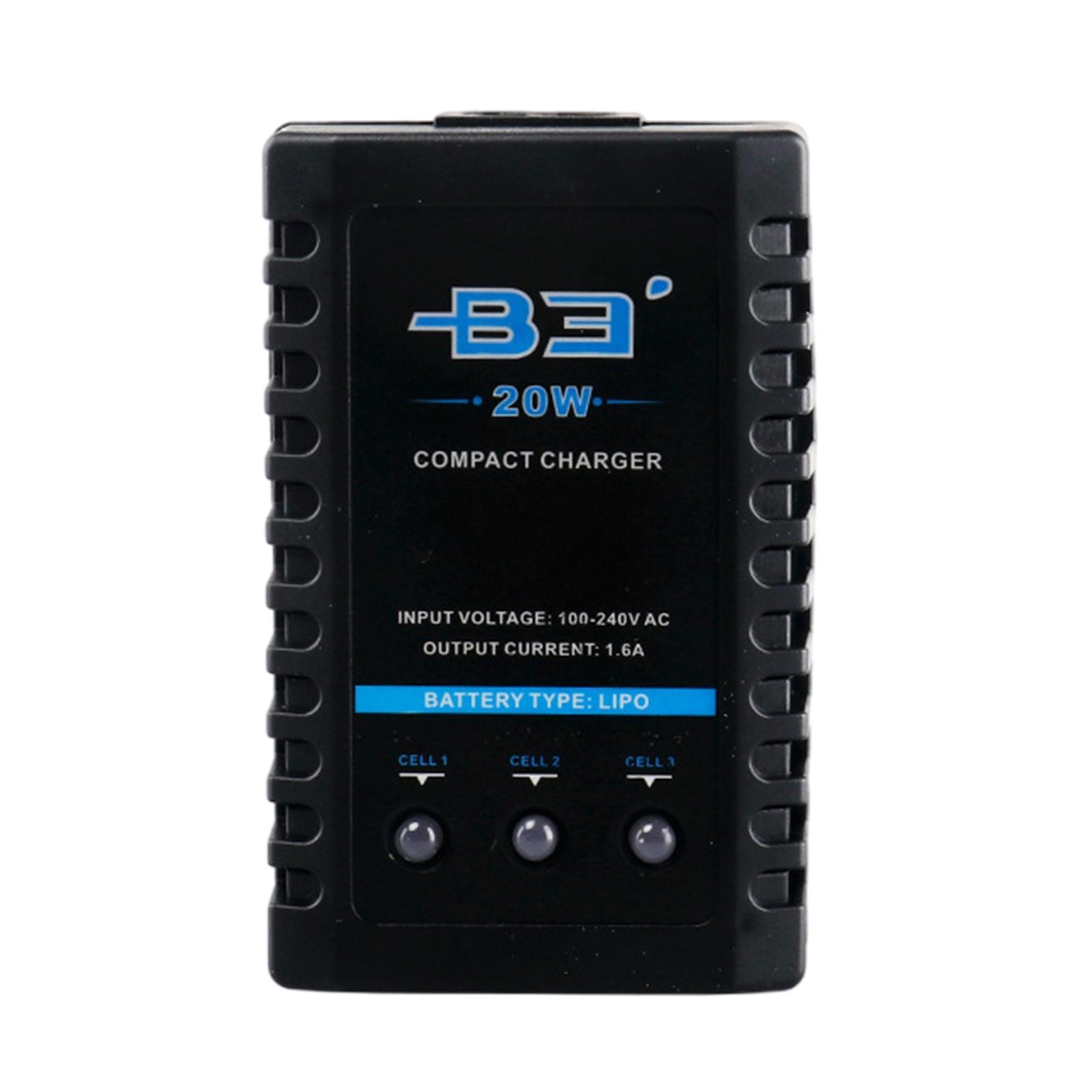B3 RC 20W Balance Charger 1.6A for 2S 3S 7.4V 11.1V Lithium -EU