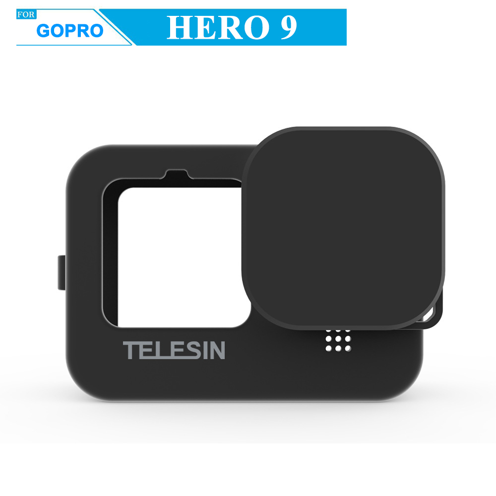 Vỏ silicone kèm nắp che hãng TELESIN dùng cho camera hành động GoPro Hero 9, GoPro Hero 10, GoPro Hero 11