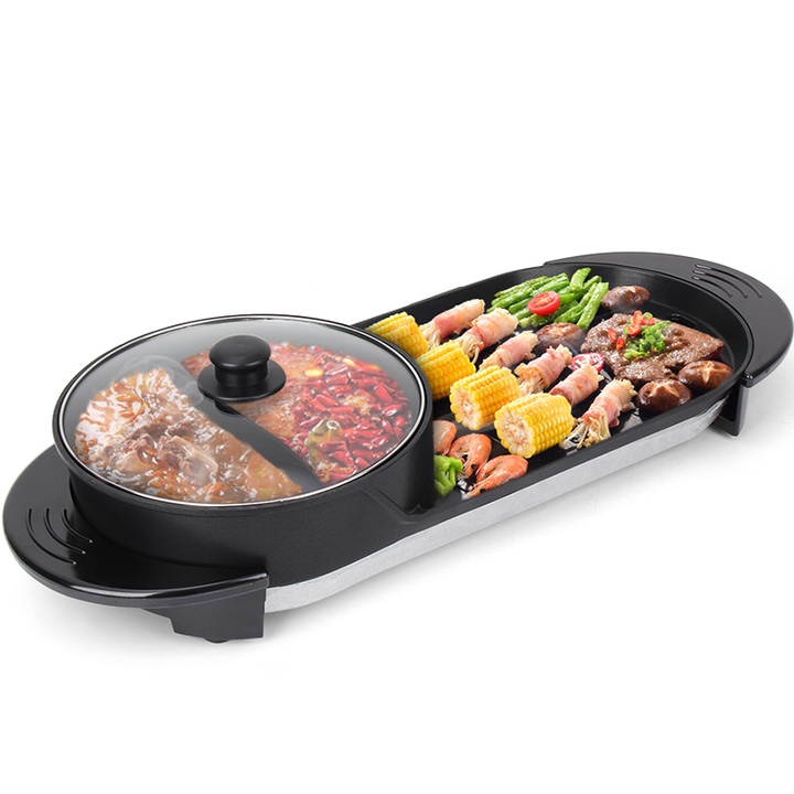 Bếp nướng lẩu đa năng 2 trong 1 chống dính cao cấp - Công suất: 1100-2200W - Kích thước : 67x28x26cm - Mã: JNS-DKL2