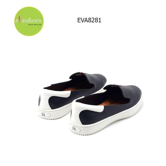 Giày Slip On Đế Bệt Evashoes - Eva8281(Màu Đen, Kem, Trắng)