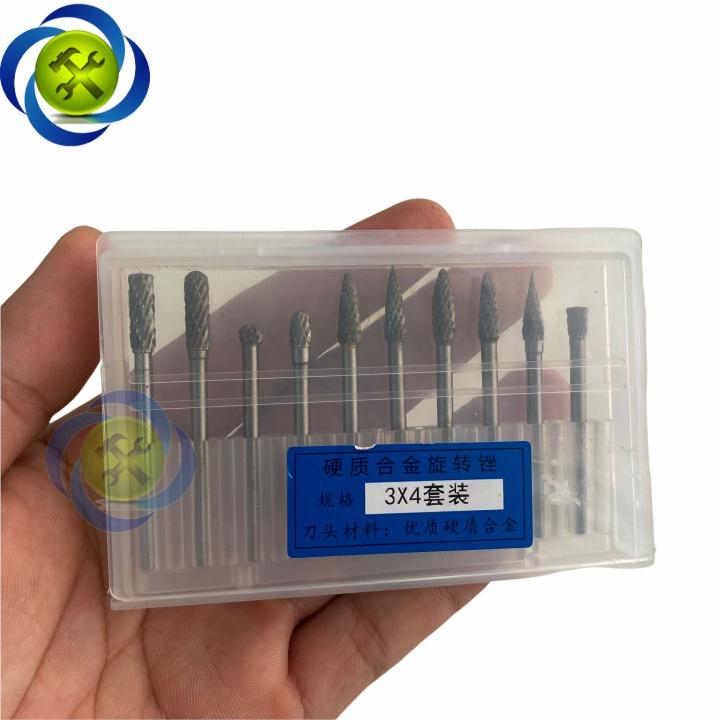 Bộ mũi doa hợp kim Đài Loan 10 chi tiết DOA-34-10 kích thước 3x4mm