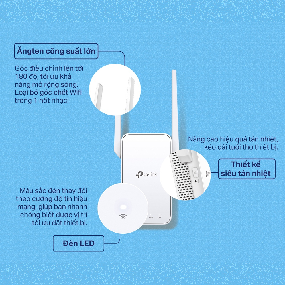 Bộ Mở Rộng Sóng Wifi Mesh TP-Link RE315 Chuẩn AC1200 - HÀNG CHÍNH HÃNG