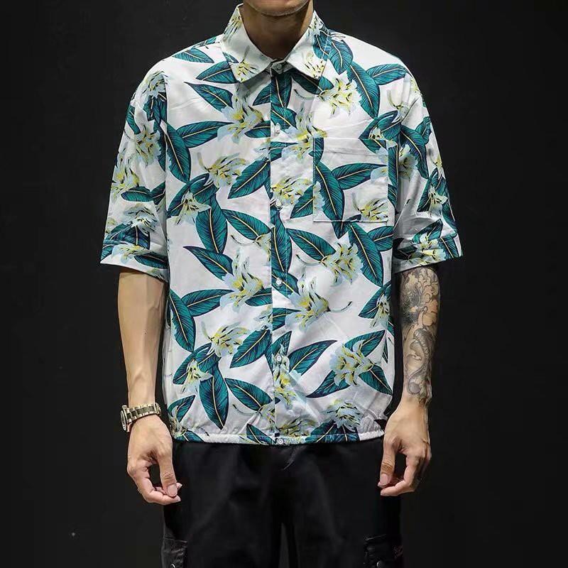 Áo sơ mi tay ngắn in hình hoa thời trang cá tính dành cho nam