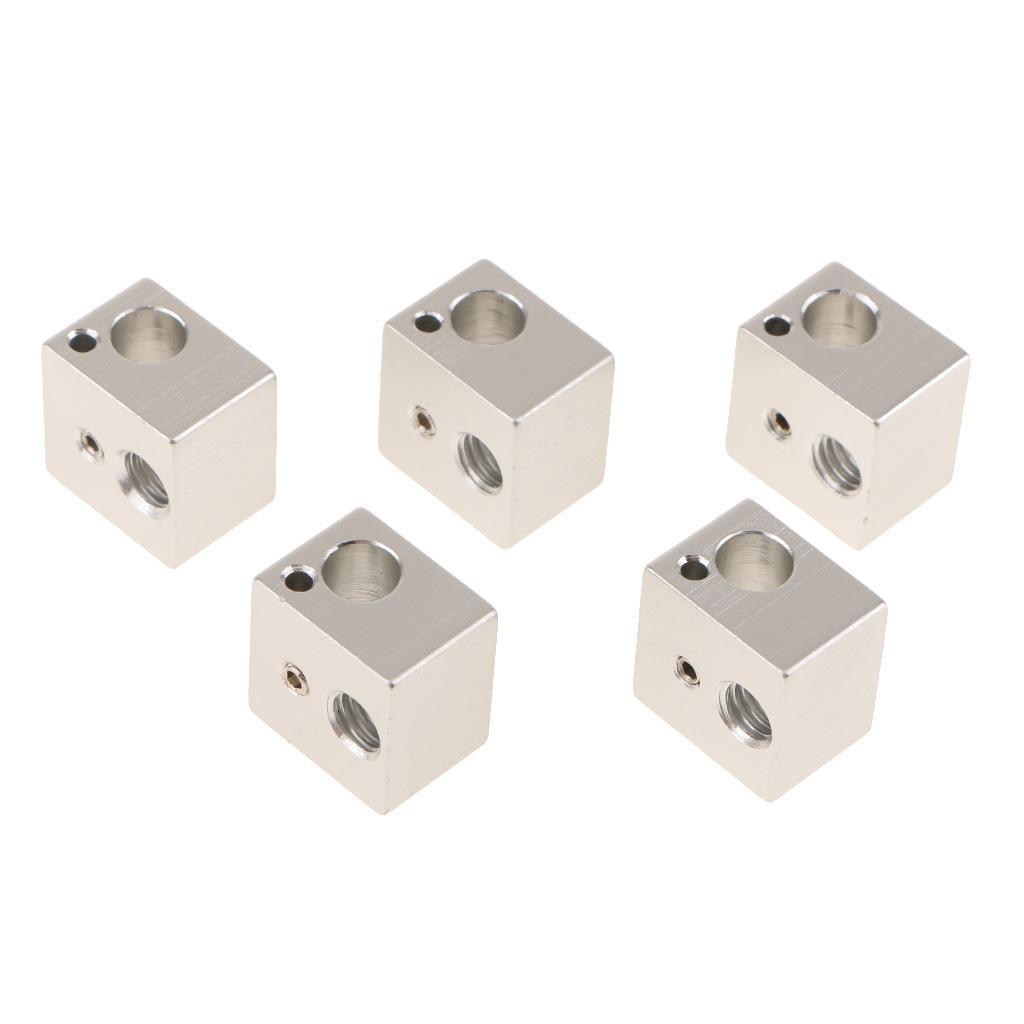 5Piece Aluminum Heater Block For Makerbot 3D Printer Extruder 20X20x10mm MK8