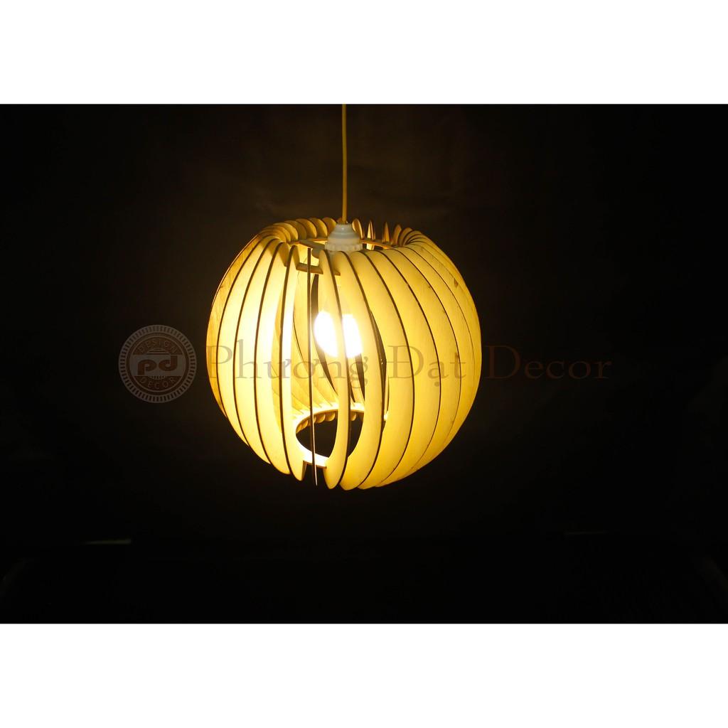 Đèn Gỗ Hình Tròn Trang Trí