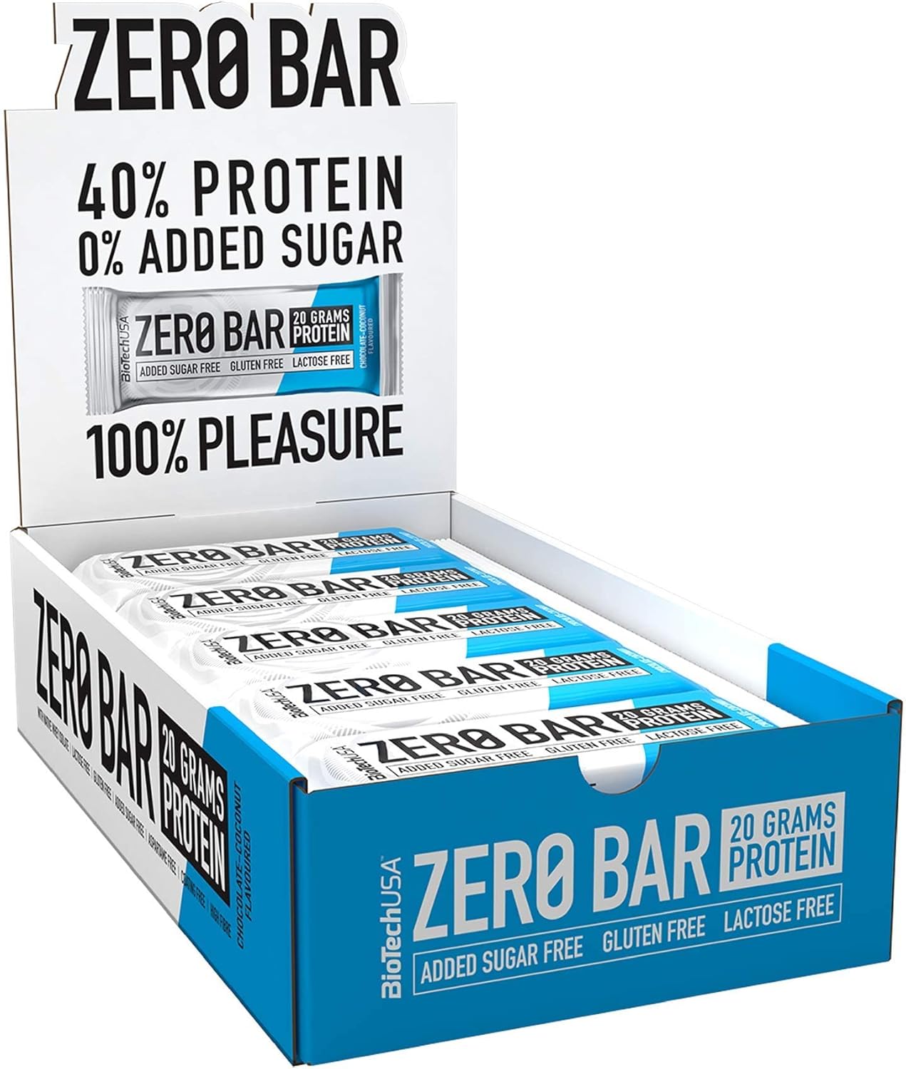 Bánh Protein Biotech USA Zero Bar (50g, 20 bánh), Bánh Bổ Sung Protein giúp Phục Hồi Phát Triển Cơ
