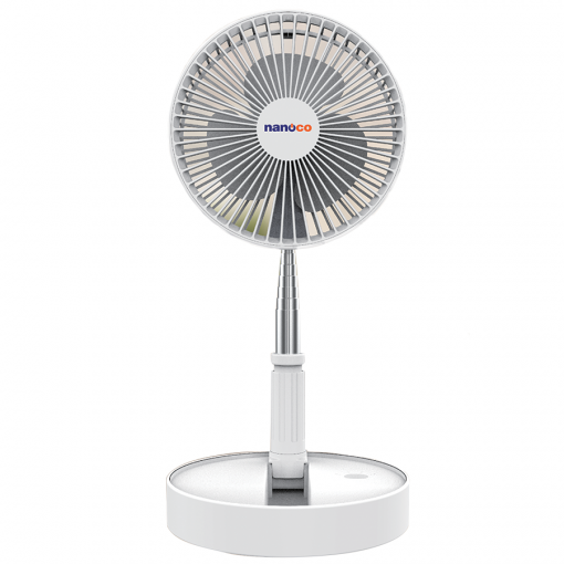 Quạt sạc gấp gọn Nanoco NFF1617W - Hàng chính hãng