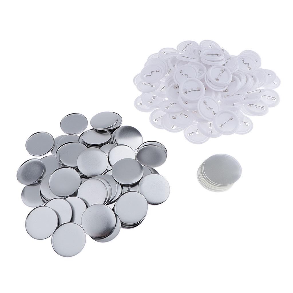 100 Bộ Phần Nút Cho Máy Tạo Huy Hiệu Clip Ghim Nắp Trên \u0026 Dưới