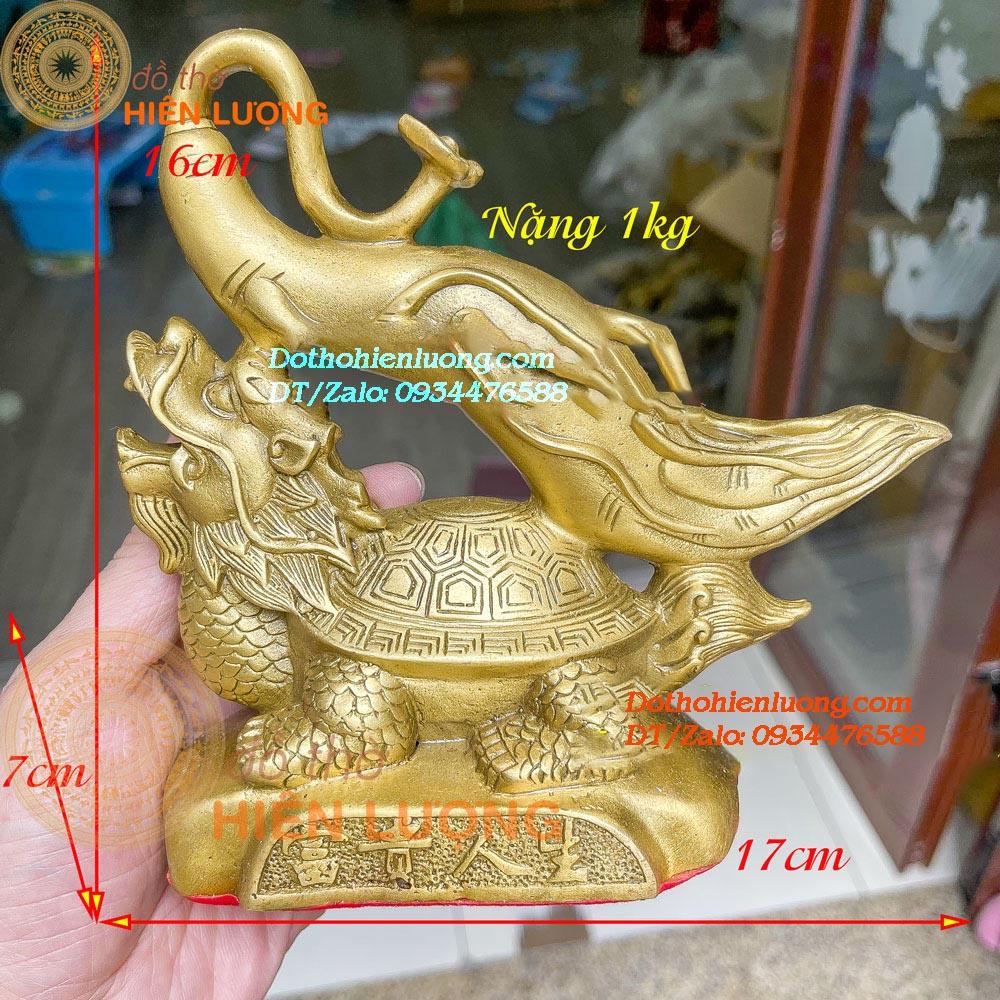 Long Quy Ngồi Bệ Cõng Củ Nhâm Sâm Như Ý Bằng Đồng Nguyên Chất Cao 16cm, Nặng 1kg Đẹp Tinh Xảo