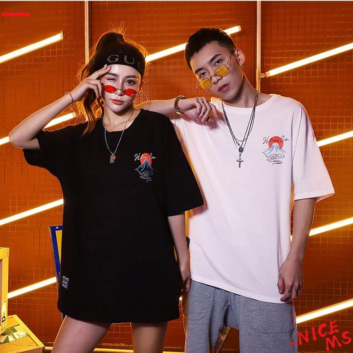 Áo thun Unisex Nam Nữ Cá Voi sóng biển Hiphop