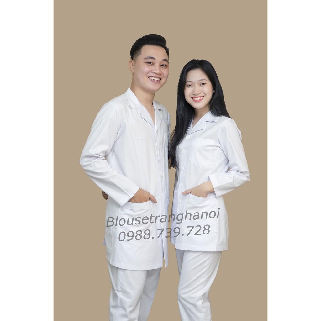 Áo Blouse tay ngắn thân ngắn ,áo y tá nữ - Hàng cao cấp- Blouse trắng Hà Nội