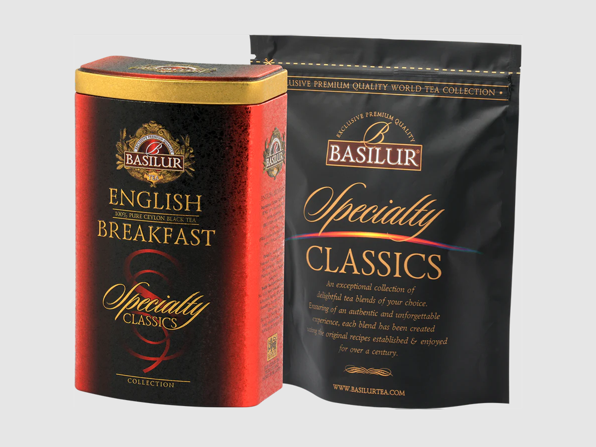 Trà đen Ceylon Basilur English Breakfast cao cấp – 100g (Hộp thiếc)