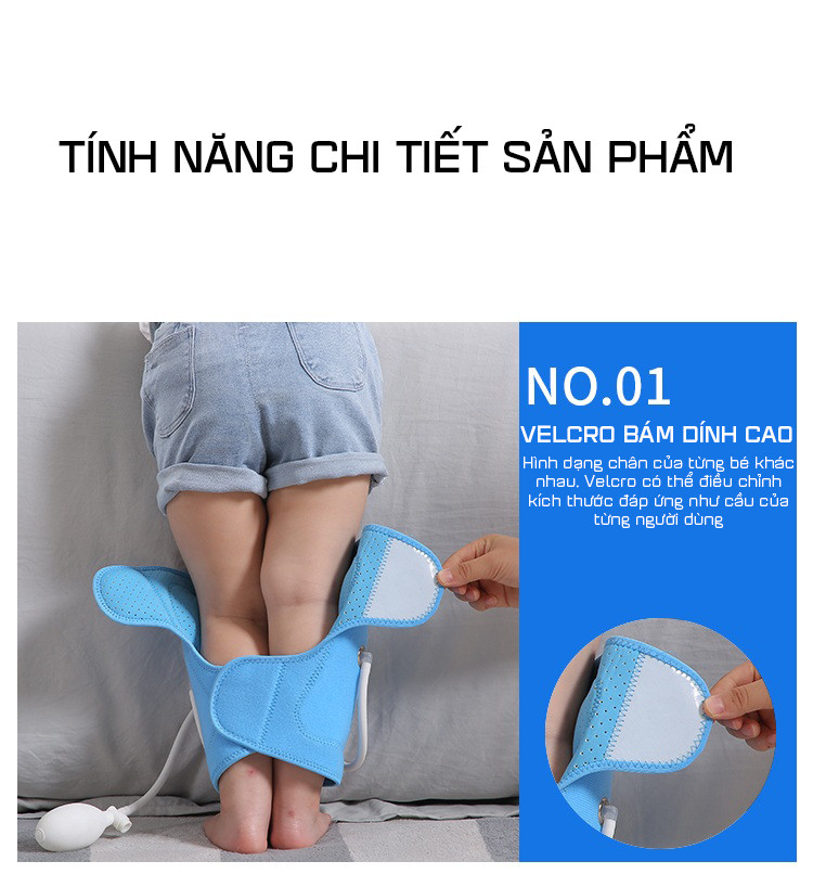 Đai Nắn Thẳng Chân Bằng Áp Suất Hơi Chữa Chân Vòng Kiềng Cho Bé