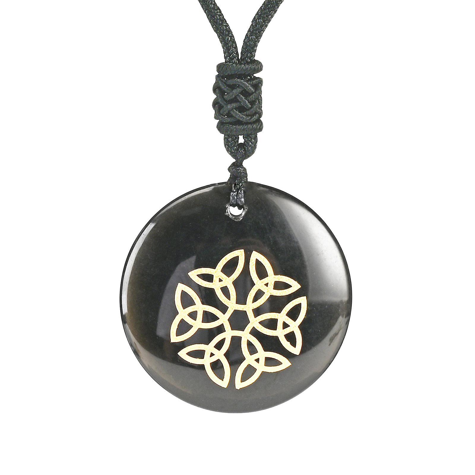 Round Pendant Necklace with Hand Woven Rope Necklace Jewelry for Women Men Party Gift