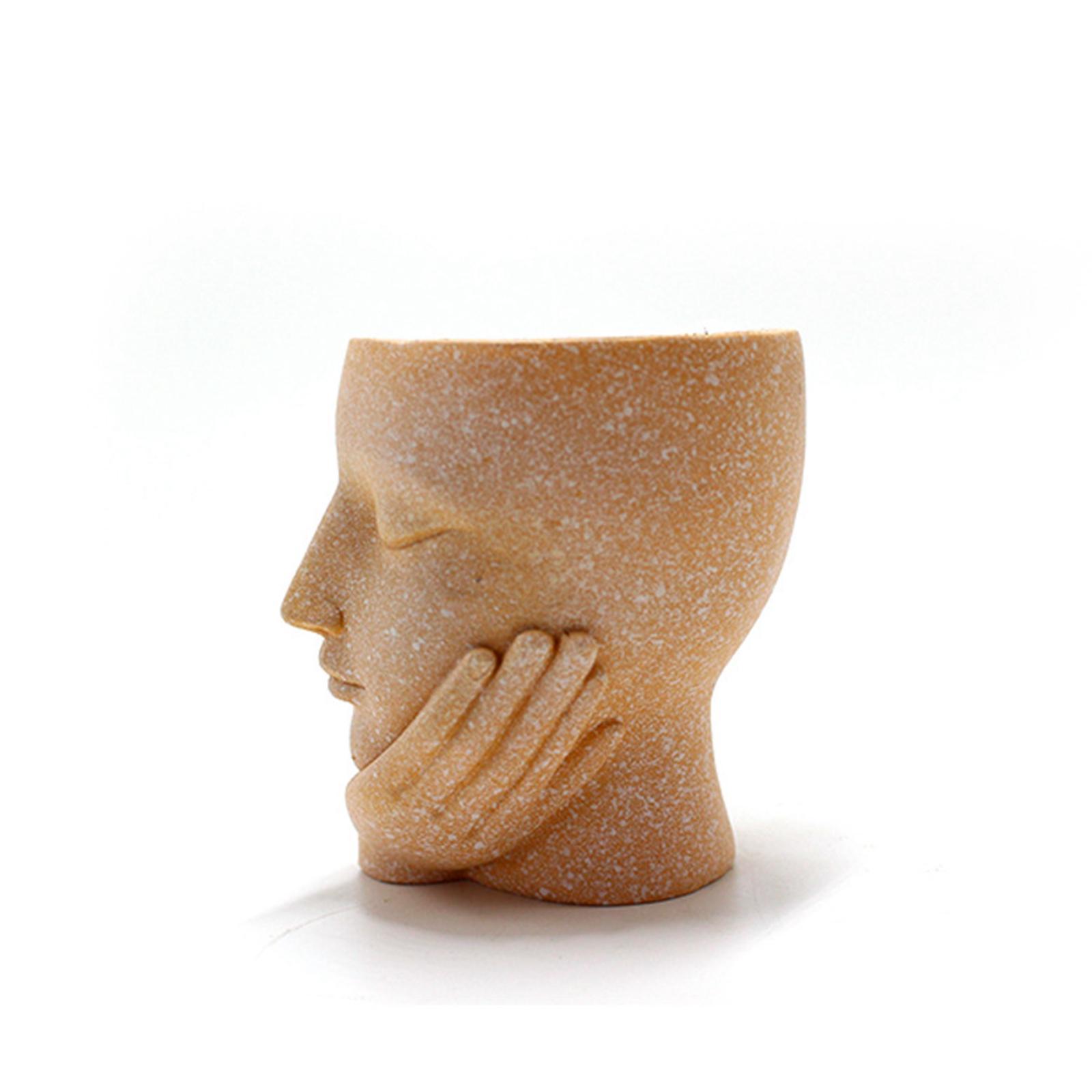 Flower Vase Decor Outdoor Indoor Face Head Planter for Office Hotel Nursery