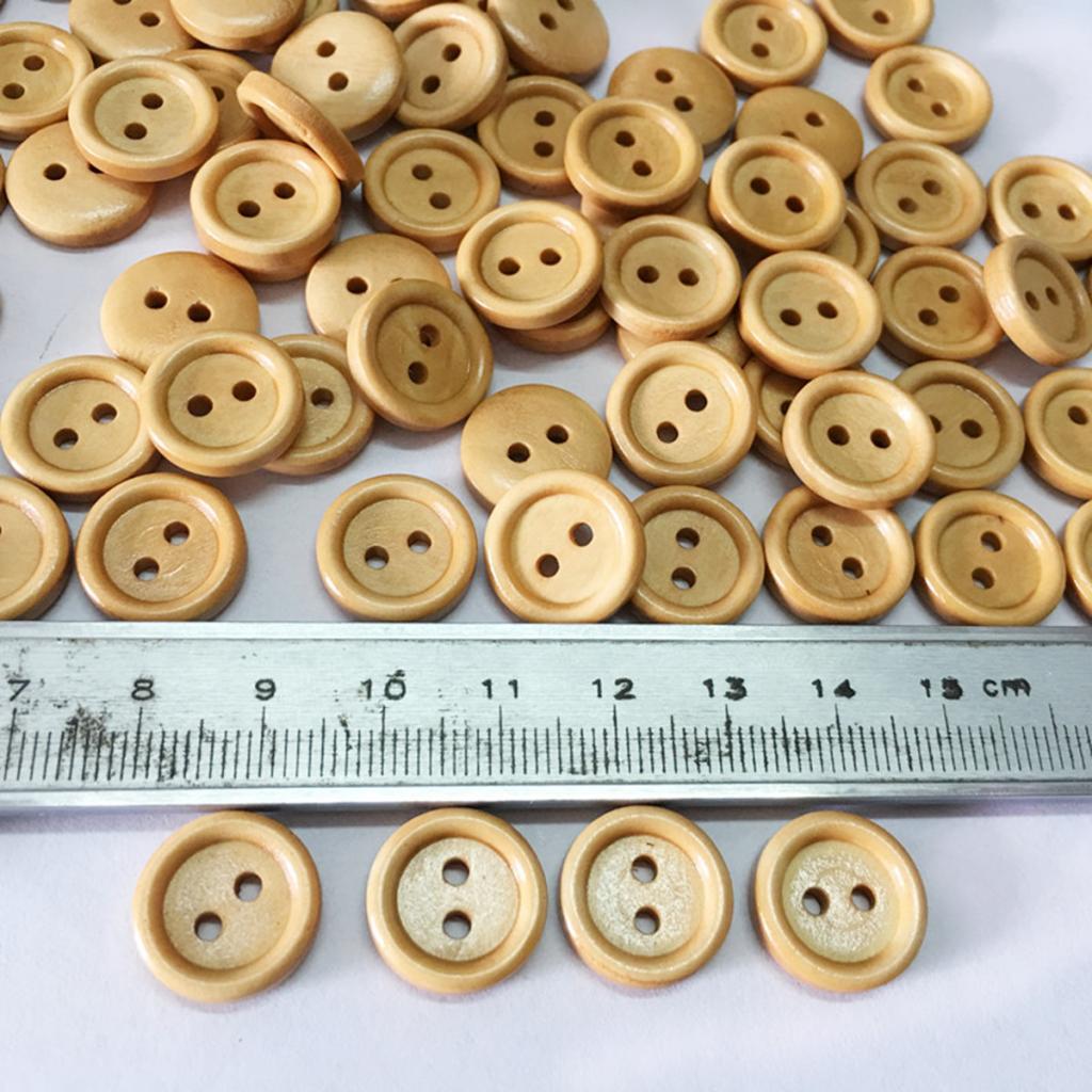 100 Cái Vintage 2 Lỗ Nút Gỗ để May Album