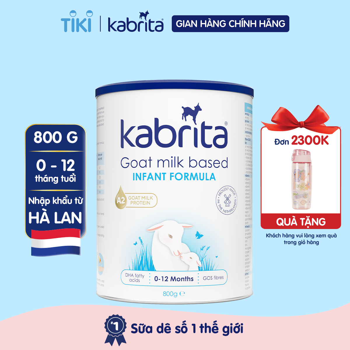 Sữa dê Kabrita số 1 cho trẻ 0-12 tháng - Lon 800g