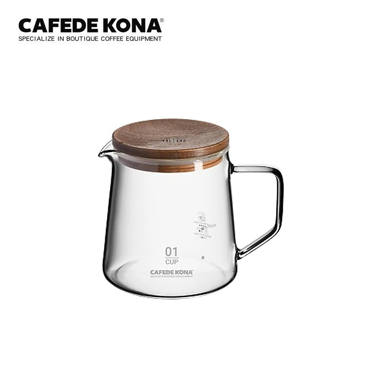 Bình thuỷ tinh phục vụ cà phê có nắp gỗ Cafede Kona