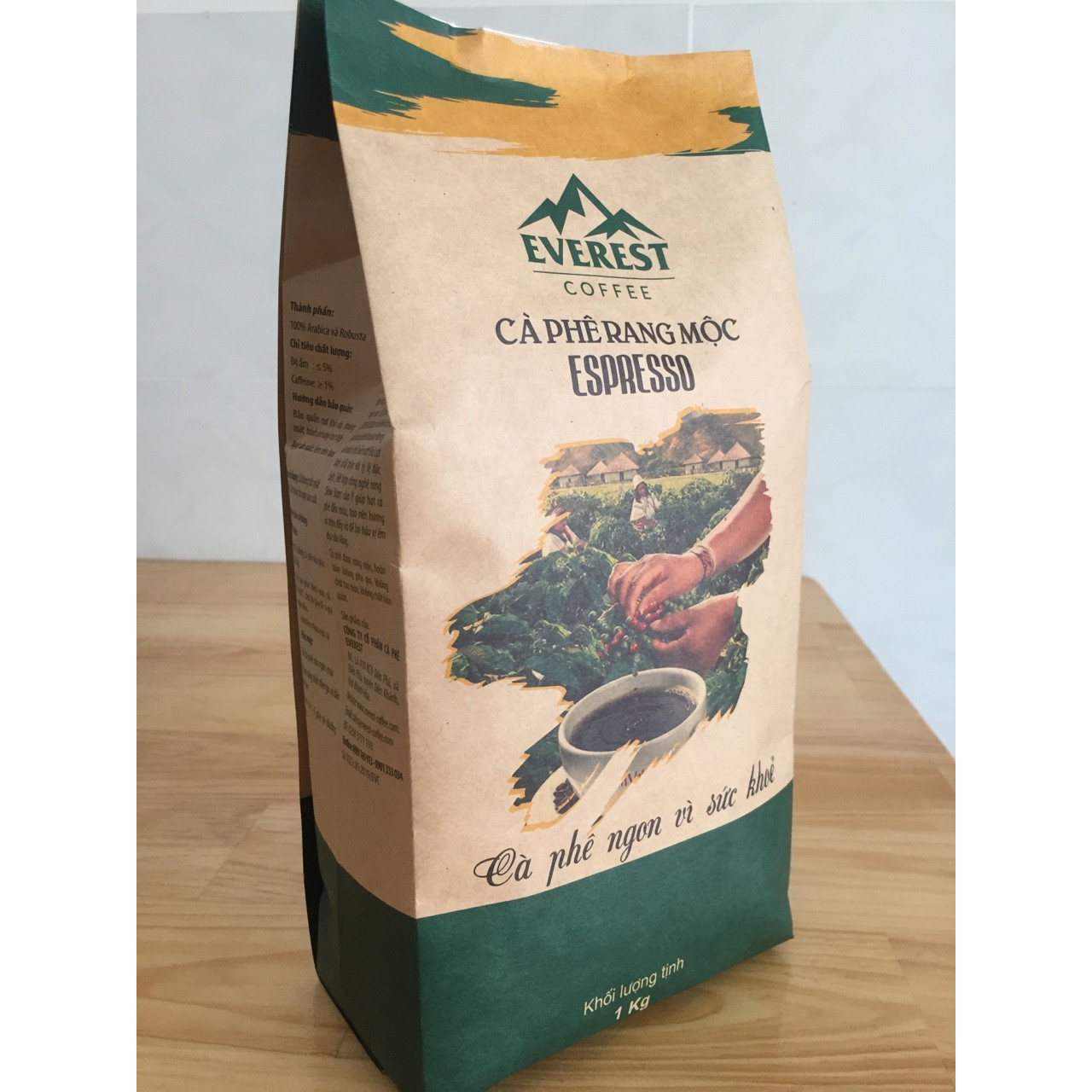 Cà Phê Rang Mộc ESPRESSO - EVEREST COFFEES  Cafe Hạt Pha Máy Nguyên Chất 100% và Có Vị Bơ