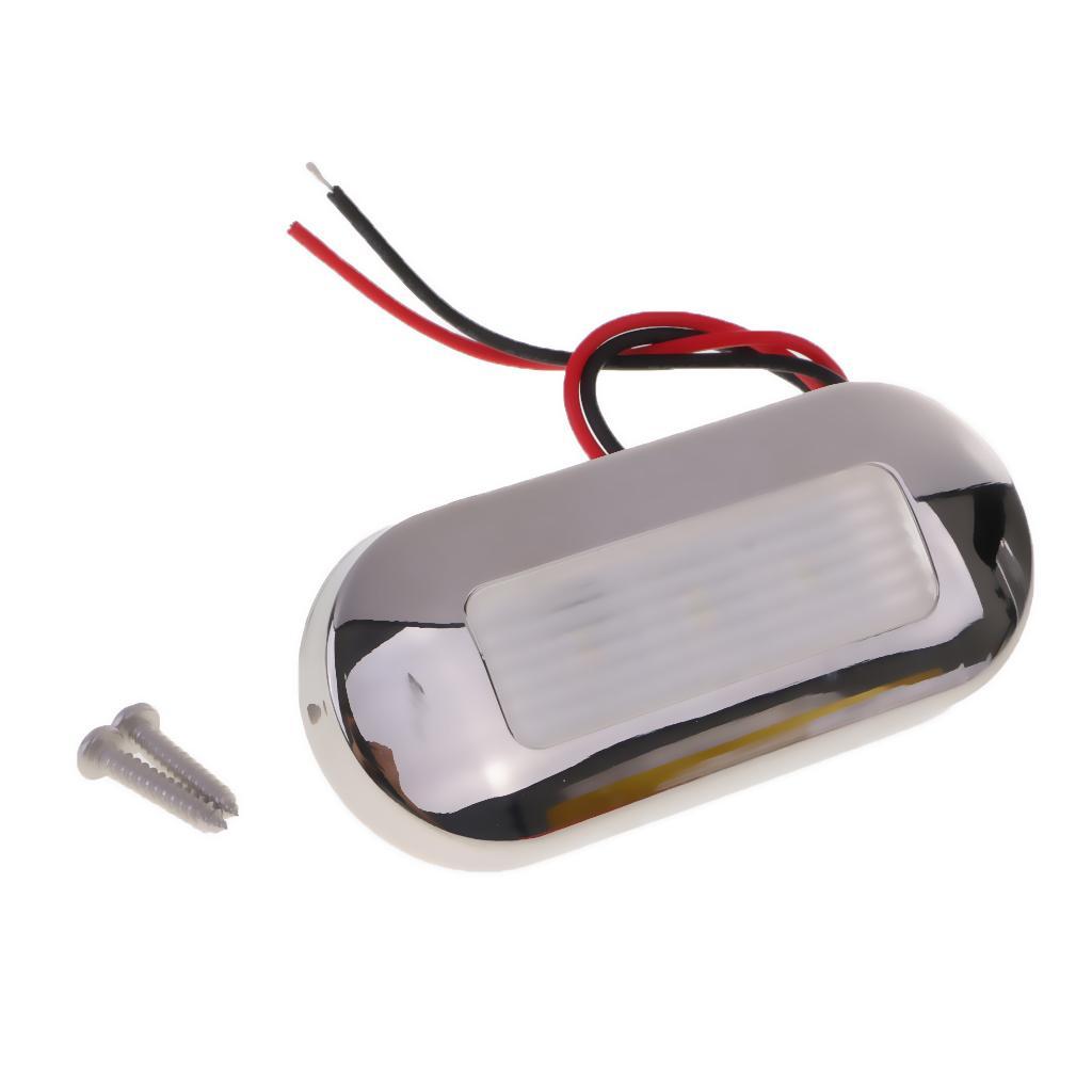 2pcs Marine/Boat LED Oblong Oval Surface Mount Courtesy White Light 12V