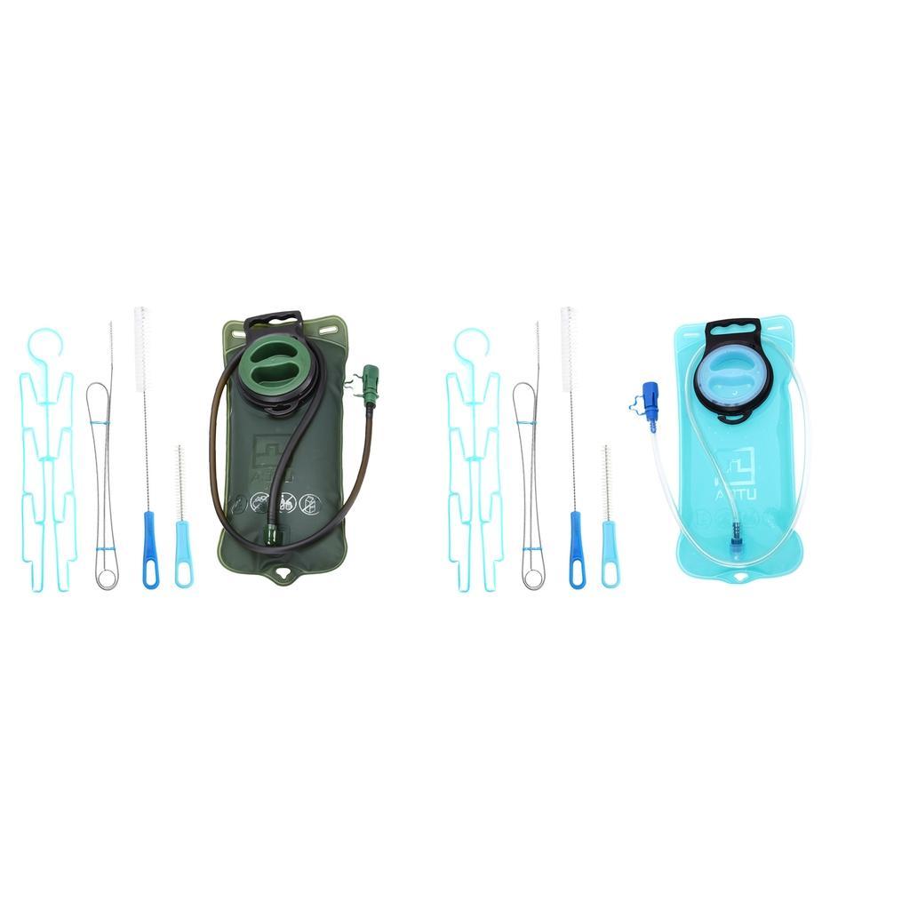2L Hydration Bladder Outdoor Camping Water Storage Bag Water Reservoir with Cleaning Brush Drying Rack