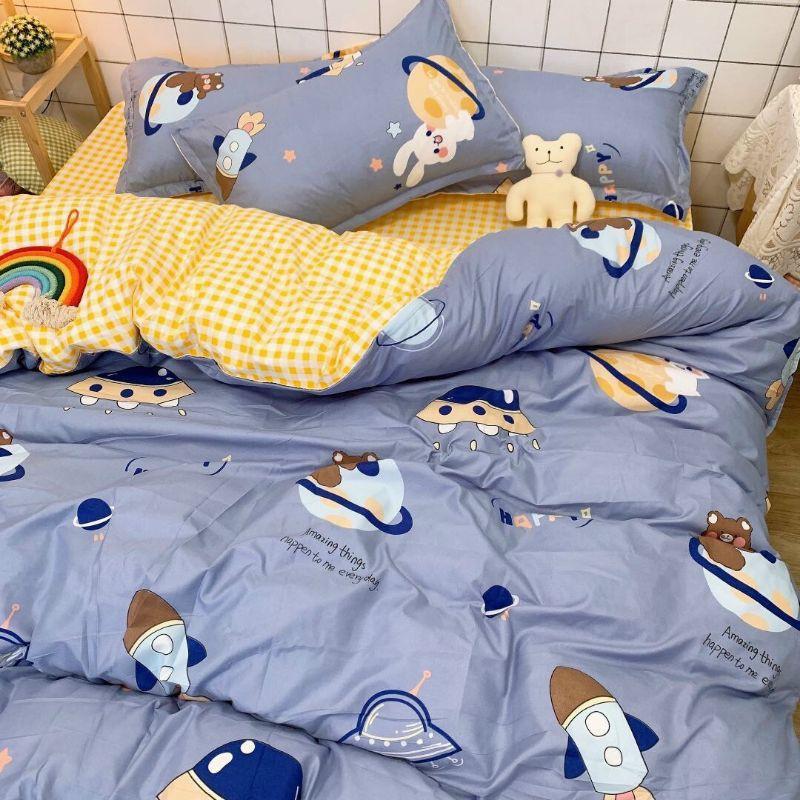 Bộ chăn ga gối cotton Vũ Trụ