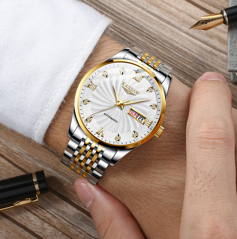 Đồng hồ nam chính hãng KASSAW K869-1 chống nước,chống xước,kính sapphire ,mặt đen dây kim loại thép không gỉ 316L ,hàng mới 100% ,Đồng hồ cơ ,Thiết kế đơn giản và sang trọng