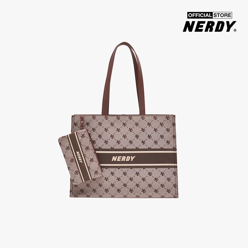 NERDY - Túi tote phom chữ nhật Monogram PNEF22AA06