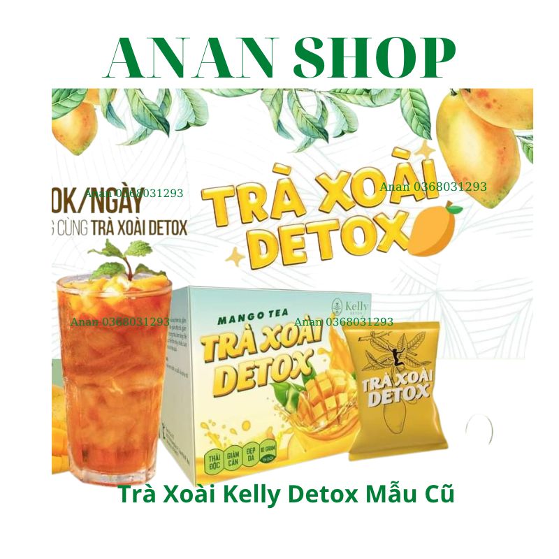 Trà Xoài kelly Detox Hộp 15 gói -  Giúp  Hỗ Trợ Giảm Cân Hiệu Quả - An Toàn - Không Mệt Mỏi