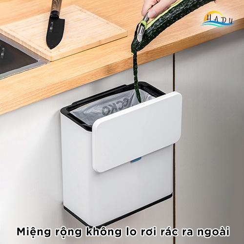 Thùng Rác Treo Tủ Bếp Mini Để Bàn Có Nắp Đậy Thông Minh Inox Cao Cấp Khử Mùi Than Hoạt Tính CCKO