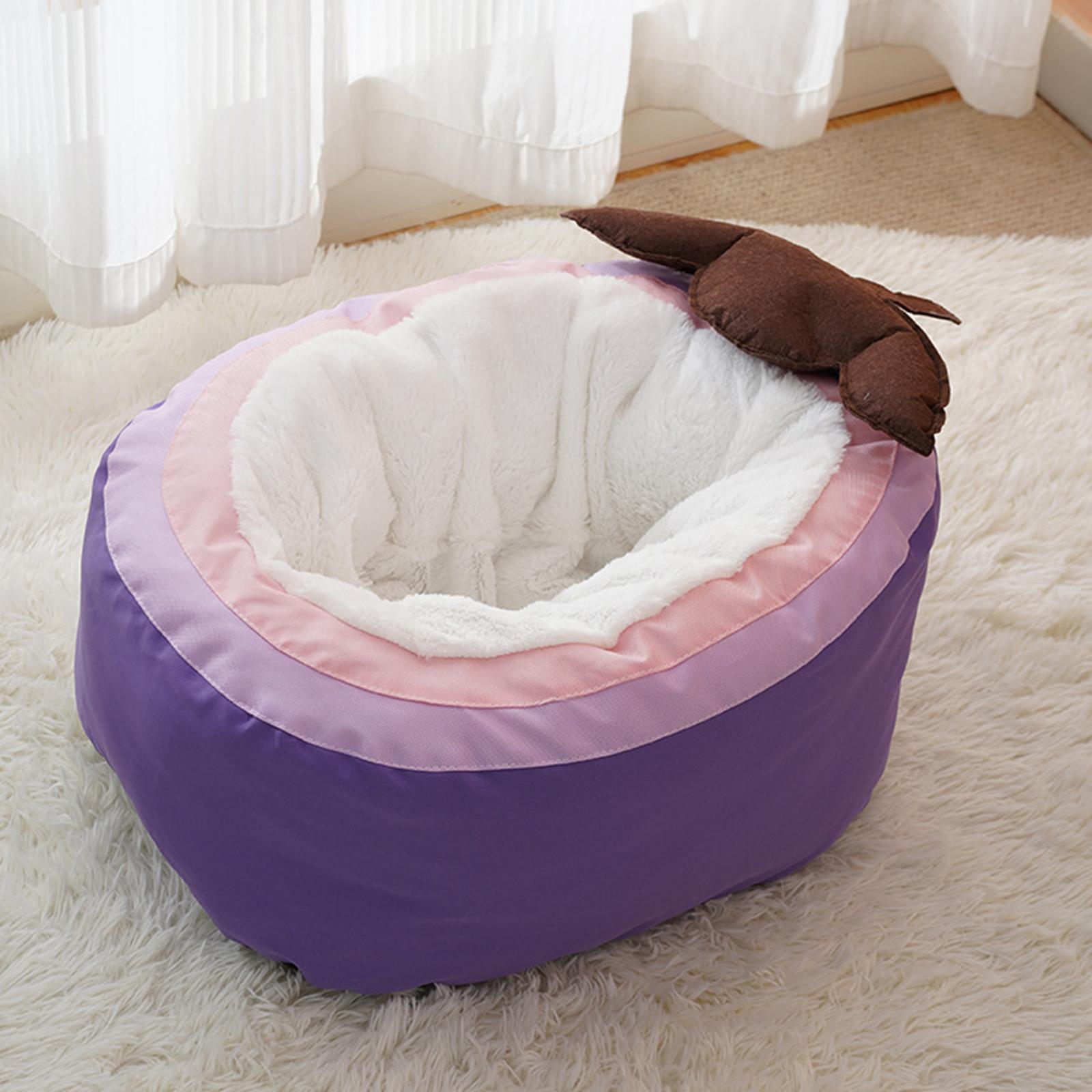 Plush Cave Pet Bed Cat Kitten Cozy Nest Dog Tent Washable Nonslip Warm House