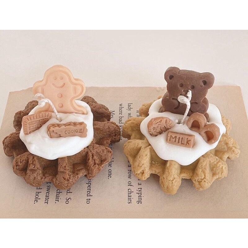Nến Thơm Bánh Karo Gấu Con Cute Không Khói Hàn Quốc, Phụ Kiện Decor - Dory Lab