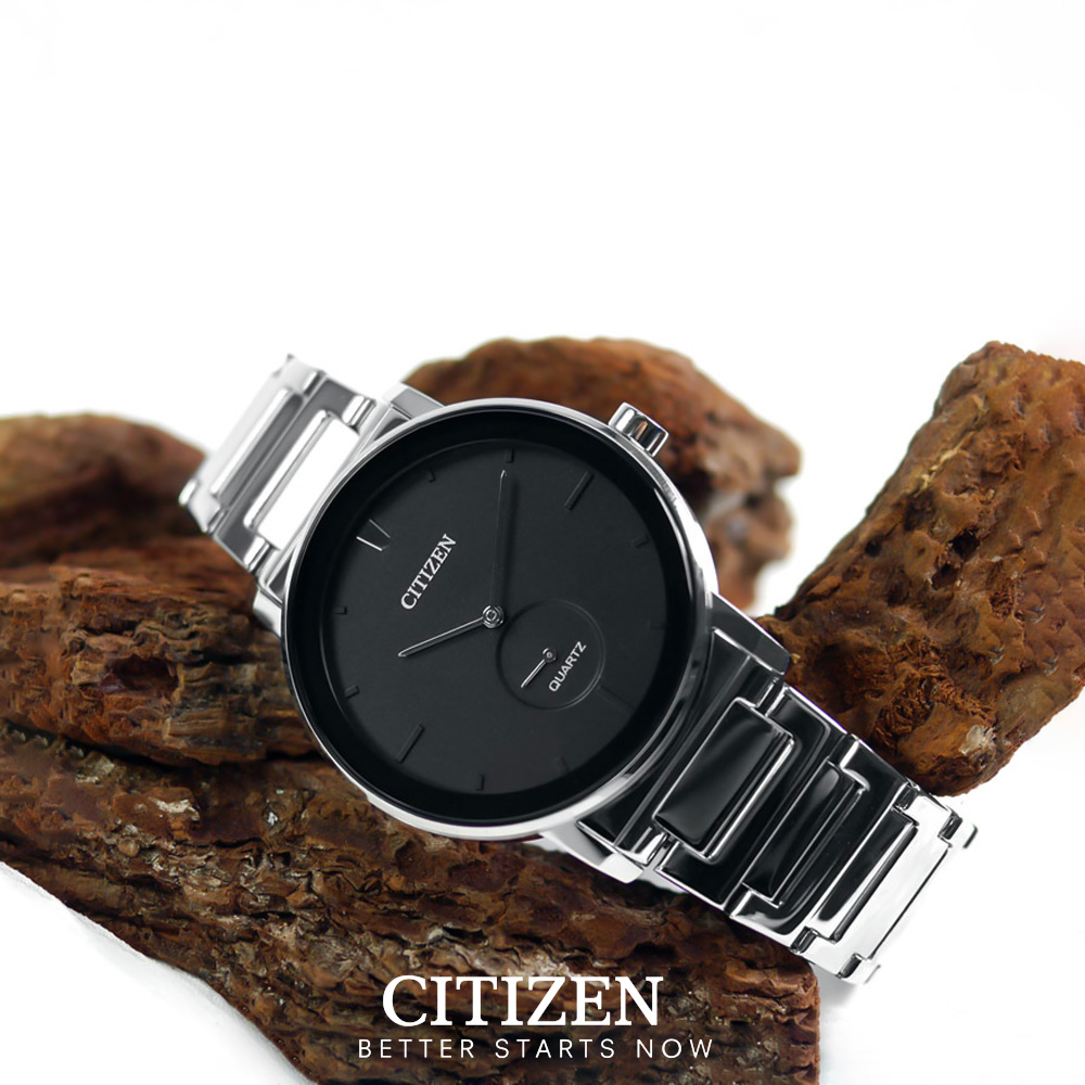 Đồng Hồ Nam Citizen Dây Thép Không Gỉ BE9180-52E - Mặt Đen