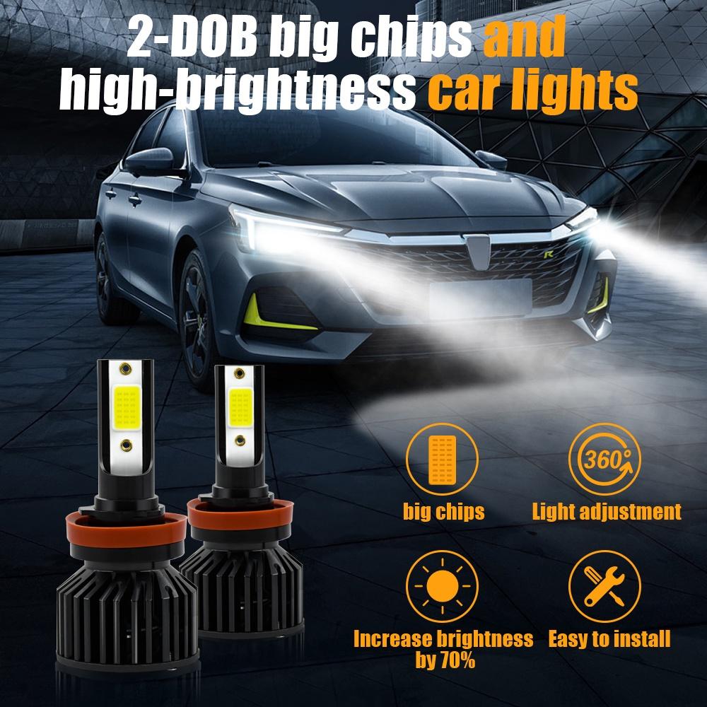 1 cặp đèn pha siêu sáng H4 H7 H11 9006 LED 40W 8000LM 6000K chống thấm nước cho xe hơi