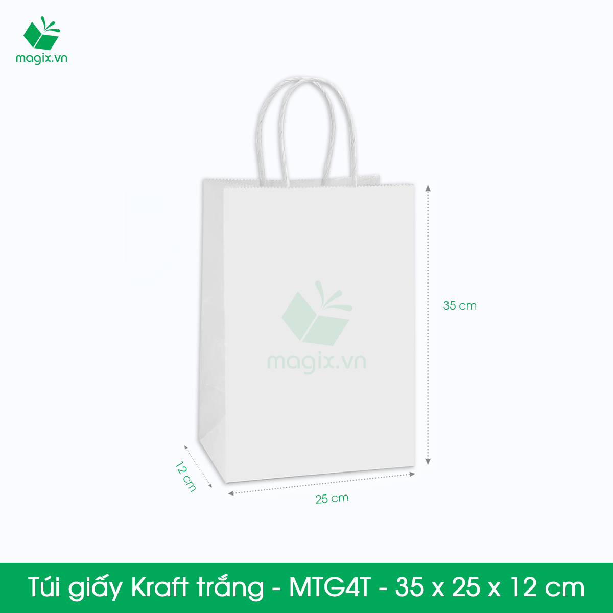 MTG4 MTG4T - 35x25x12 cm - Combo 300 túi giấy Kraft Nhật cao cấp