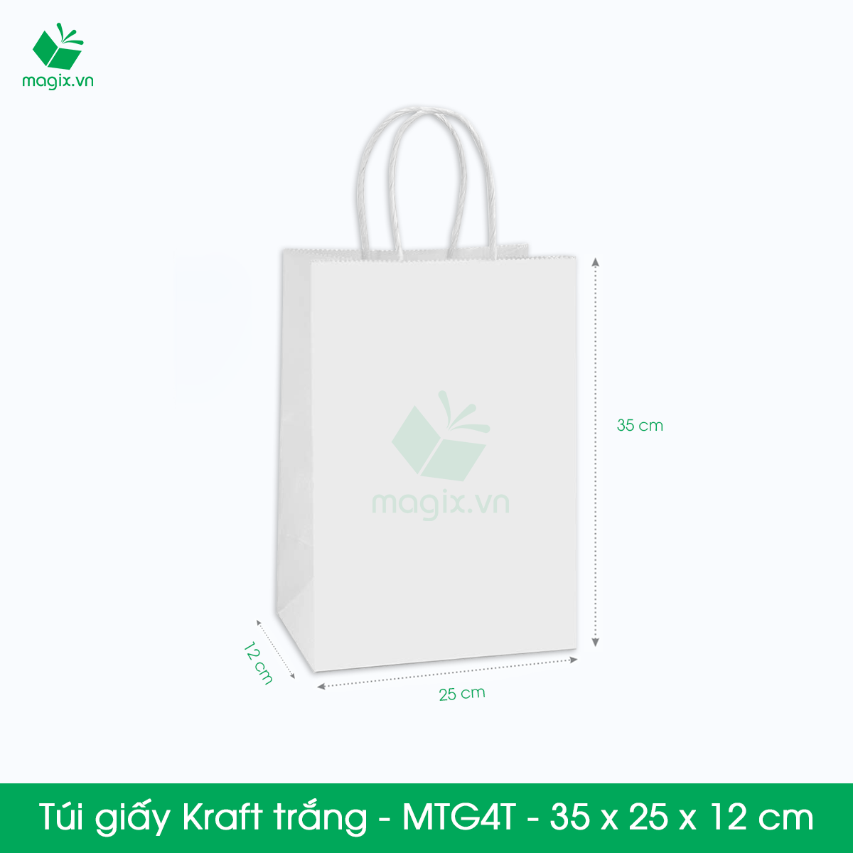 MTG4 MTG4T - 35x25x12 cm - Combo 200 túi giấy Kraft Nhật cao cấp