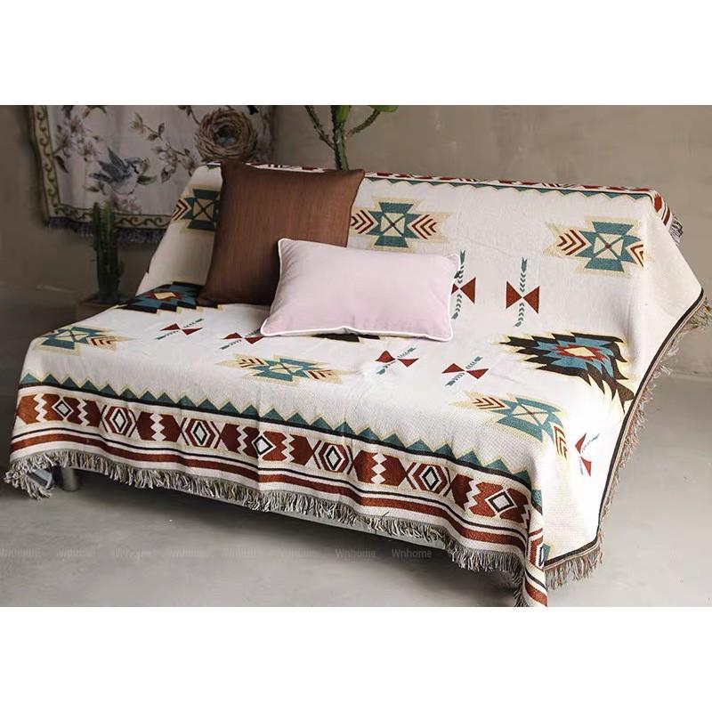 Khăn trải bàn, Thảm Vintage Vải Cotton Cao Cấp Nhập Khẩu kích thước 1m3x1m8