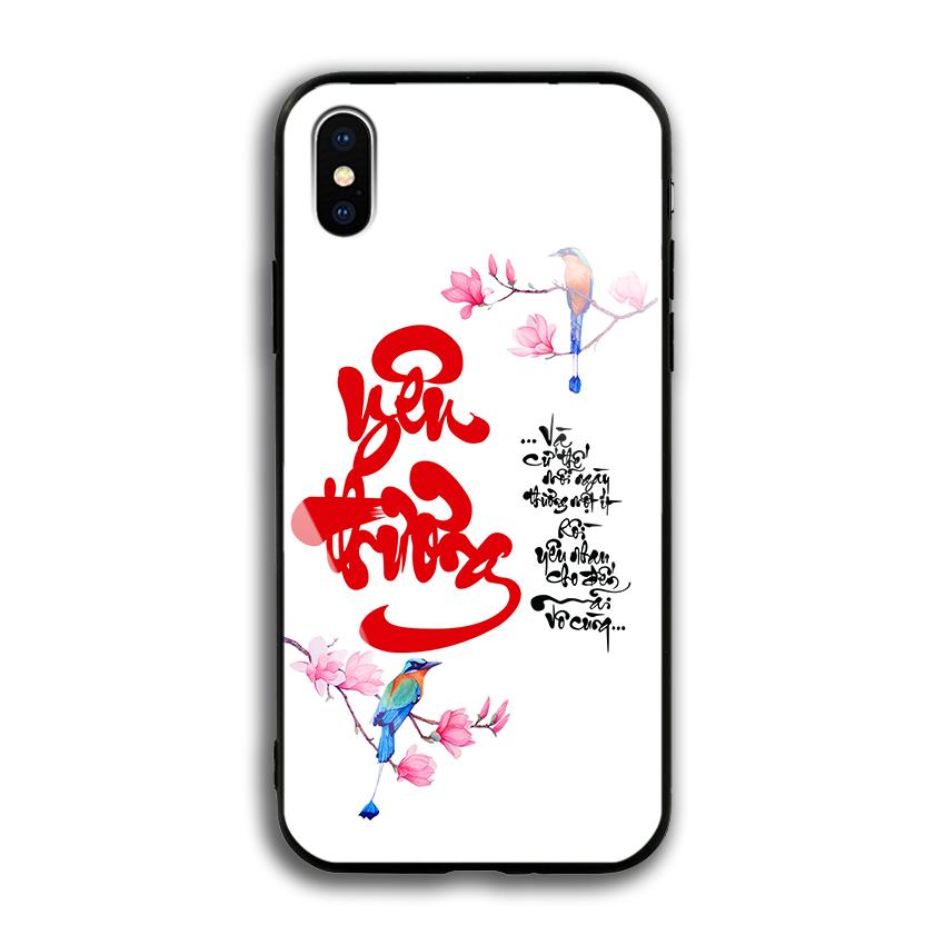 Ốp Lưng Kính Cường Lực cho Iphone X / XS - In chữ thư pháp - 03005 - 7809 YEUTHUONG01 - Hàng Chính Hãng