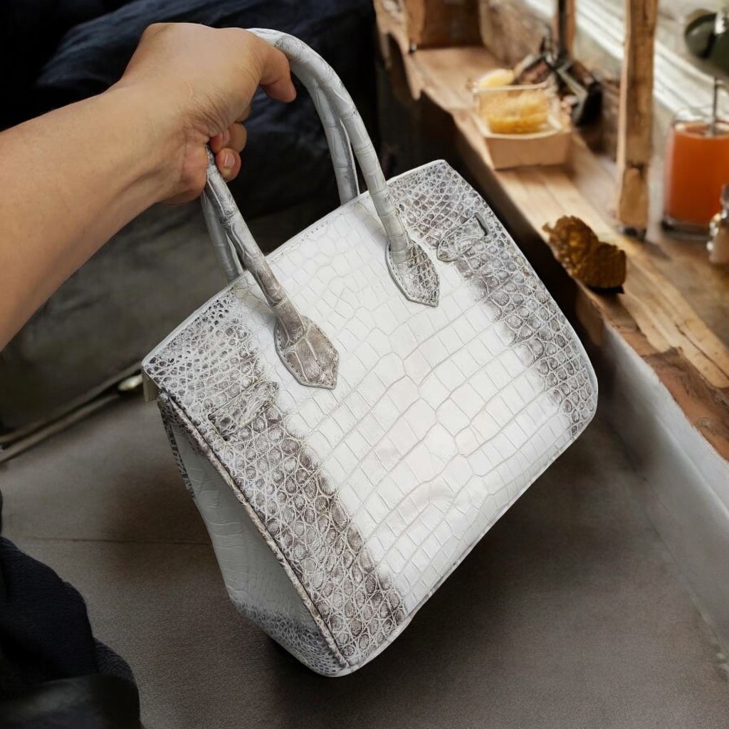 Túi xách cá sấu nữ màu Trắng tro cao cấp Loại 1