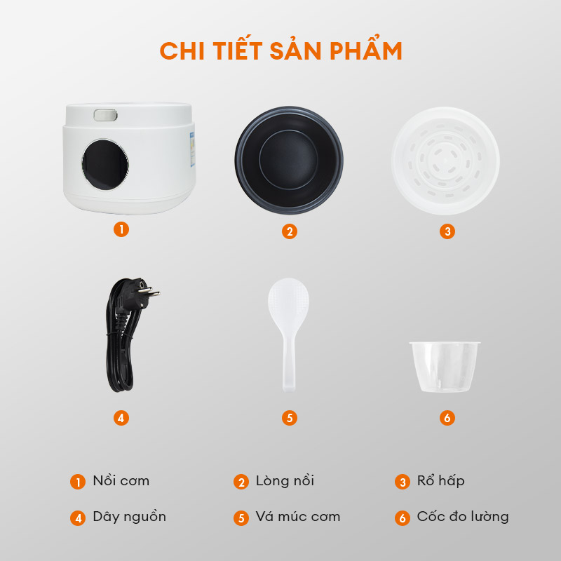 Nồi cơm điện tử cảm ứng thông minh Gaabor RC30T-WH02A 3L lòng nồi 1.2L 7 chế độ nấu thiết kế nắp trong suốt - Hàng chính hãng