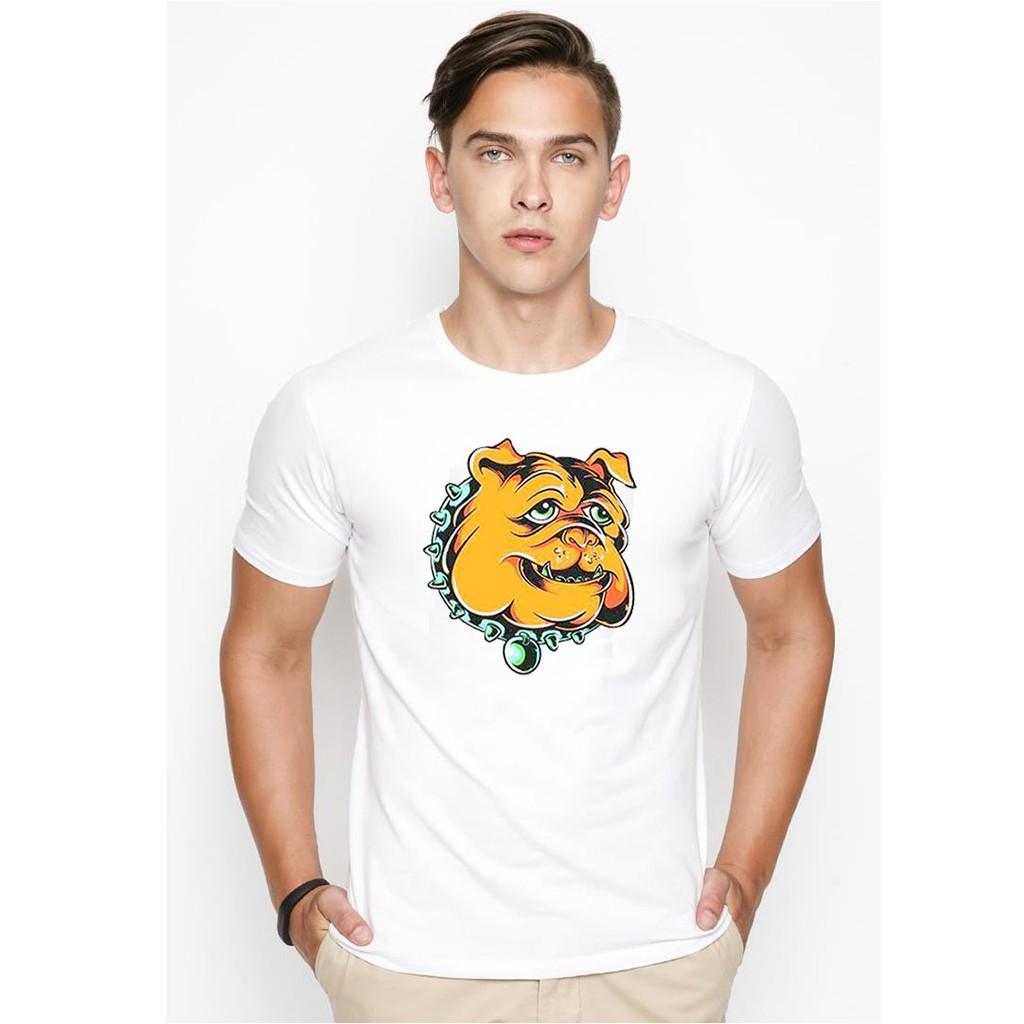 Áo thun nam in hình pug cha ngầu vải dày mịn TEE19S56
