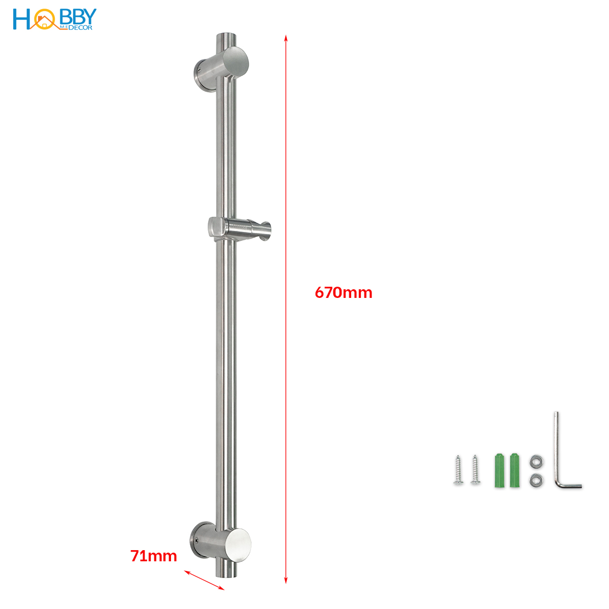 Thanh giá treo vòi hoa sen tắm điều chỉnh độ cao Hobby Home Decor GVST inox 304 có 2 loại tùy chọn