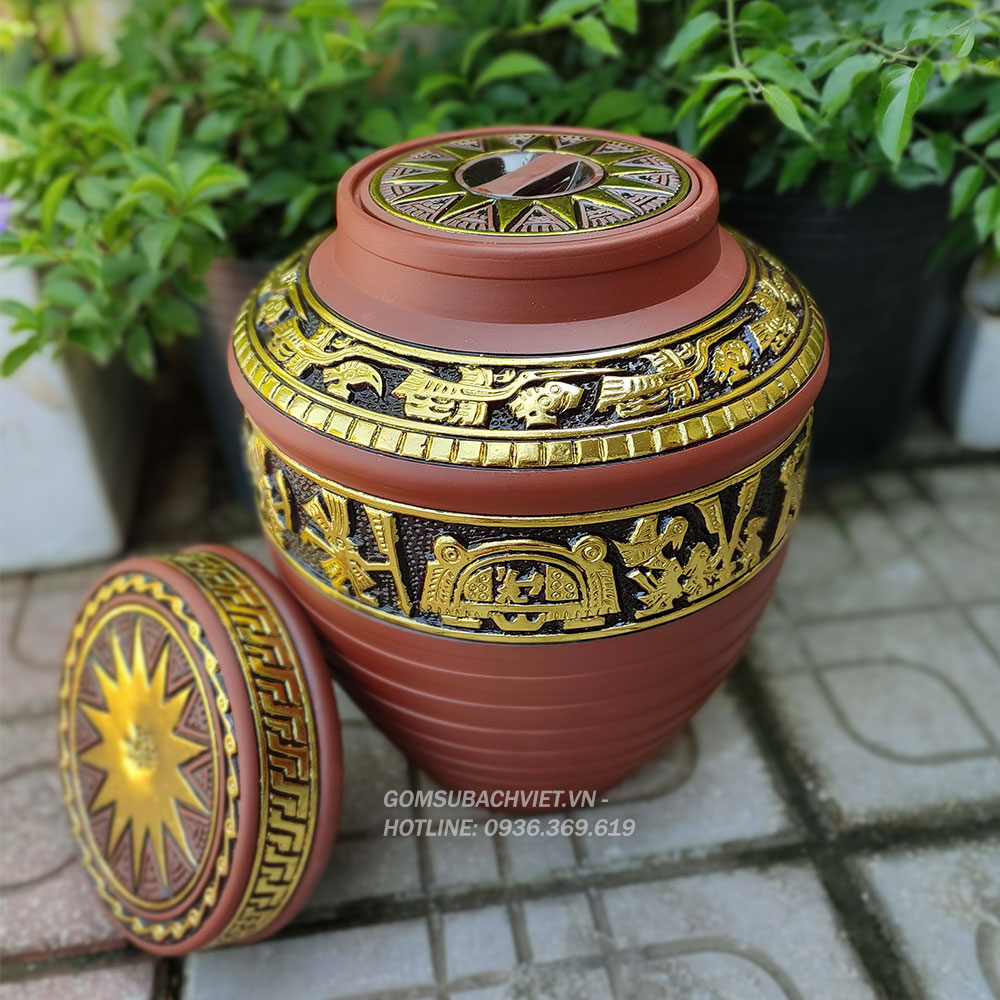 Chum sành dát vàng cao cấp Bát Tràng
