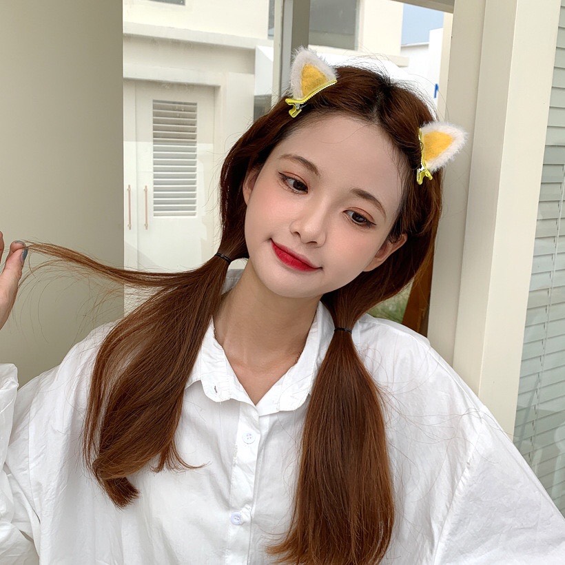Set 2 Kẹp tai mèo lông mềm mại thu đông thời trang nữ Hàn Quốc Tatitava