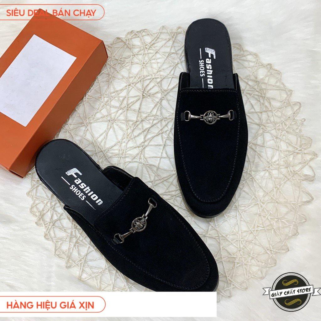 Giày sục nam Vải Nỉ xích ngang Ong - Sục nam sang chảnh mẫu mới 2020 VN02