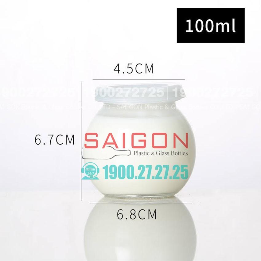 Combo 06 Hũ Sữa Chua Thủy Tinh 100ml , 200ml Nắp Nhựa