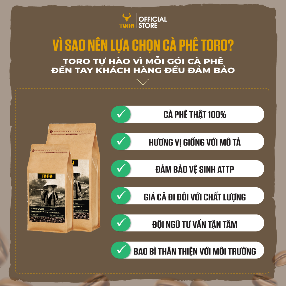 Cà Phê Bột Toro Super Gold Nguyên Chất 100% | TORO FARM